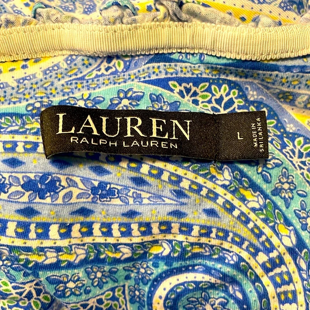 Lauren Ralph Lauren Black Label‎ Blue Paisley Nightgown Size Large